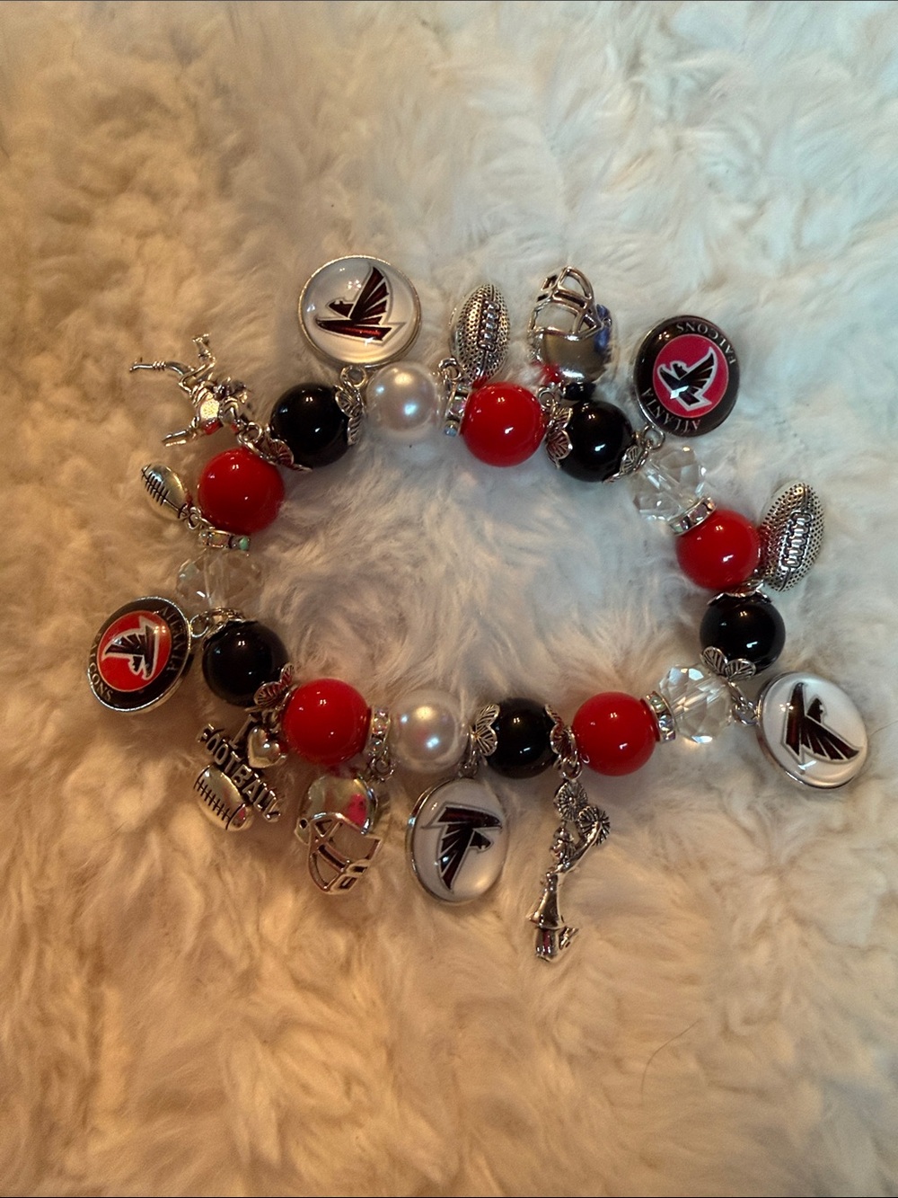 Atlanta Falcons Football Charm Bracelet w/ stretch